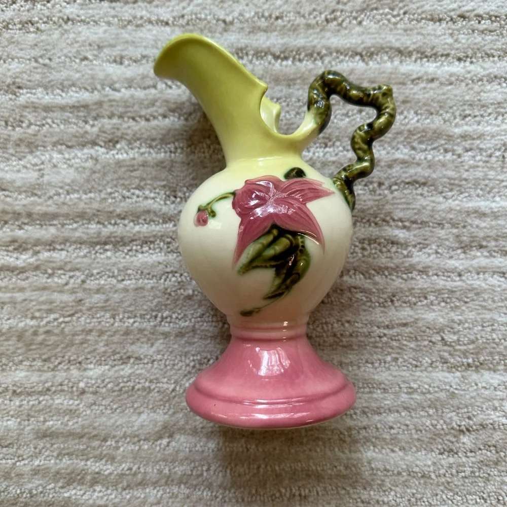 Vintage Hull Pottery Ewer Wonderland Pattern Small Pitcher Vase 6.5”